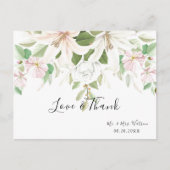 Elegant Pink Lili | Ivory Roos Floral Hartelijk da Briefkaart (Voorkant)