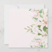 Elegant Pink Lili | Ivory Roos Floral Wedding Invi Kaart (Achterkant)