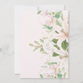 Elegant Pink Lili | Ivory Roos Floral Wedding Kaart (Achterkant)