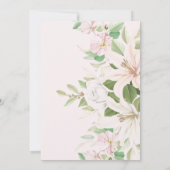Elegant Pink Lili | Ivory Roos Floral Wedding Save The Date (Achterkant)