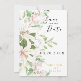 Elegant Pink Lili | Ivory Roos Floral Wedding Save The Date