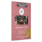 Elegant Pink Logo Custom Text clipboard Klembord (Rechts)