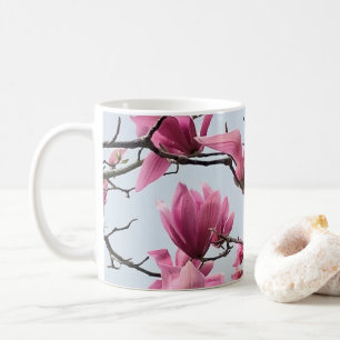 Elegant Pink Magnolia Blossom Peaceful Hanami Koffiemok