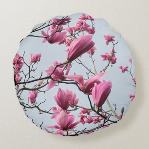 Elegant Pink Magnolia Blossom Peaceful Hanami Rond Kussen