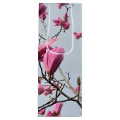 Elegant Pink Magnolia Blossom Peaceful Hanami Wijn Cadeautas (Voorkant)