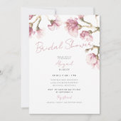 Elegant Pink Magnolia Floral Vrijgezellenfeest Kaart (Voorkant)