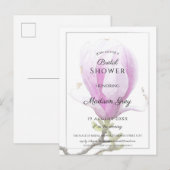 Elegant Pink Magnolia Vrijgezellenfeest Uitnodiging Briefkaart (Voorkant / Achterkant)
