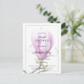 Elegant Pink Magnolia Vrijgezellenfeest Uitnodiging Briefkaart (Staand voorkant)