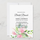 Elegant Pink Magnolia Waterverf Vrijgezellenfeest Kaart (Voorkant)