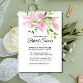 Elegant Pink Magnolia Waterverf Vrijgezellenfeest Kaart