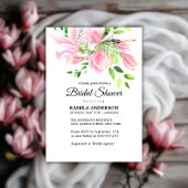 Elegant Pink Magnolia Waterverf Vrijgezellenfeest Kaart