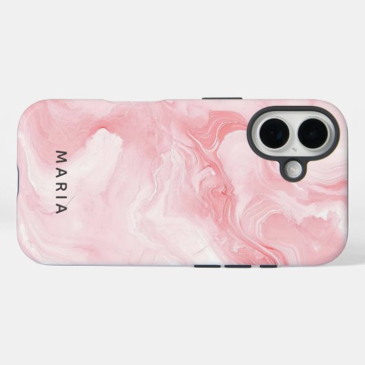 Elegant Pink Marble Personalized Case-Mate iPhone Case (Achterkant (horizontaal))
