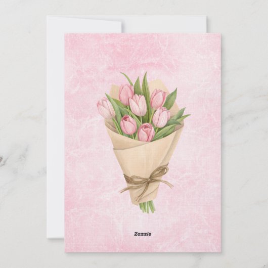 Elegant Pink Marble Watercolor Kaart (Achterkant)