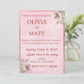 Elegant Pink Marble Watercolor Kaart (Staand voorkant)