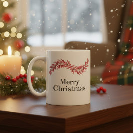 Elegant Pink Merry Christmas Mug – Floral Holiday  Koffiemok