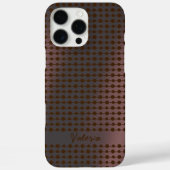 Elegant Pink Metal Dots Line Pattern Custom Name Case-Mate iPhone Case (Achterkant)