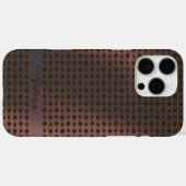 Elegant Pink Metal Dots Line Pattern Custom Name Case-Mate iPhone Case (Achterkant (horizontaal))