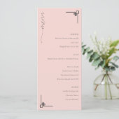 Elegant Pink Minimalist Menu (Staand voorkant)