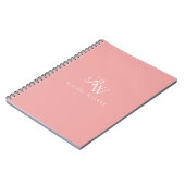 Elegant Pink Minimalist Monogram Notitieboek (Linkerzijde)