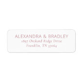 Elegant Pink Minimalist Typographic Etiket (Voorkant)