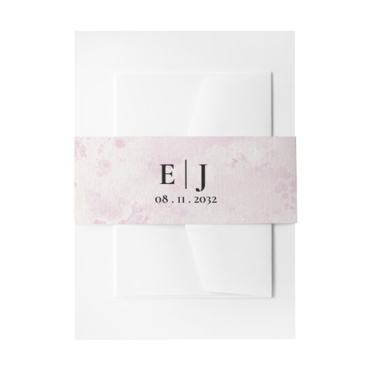 Elegant Pink Monogram Initials Wedding Uitnodigingen Wikkel (Voorkant Voorbeeld)