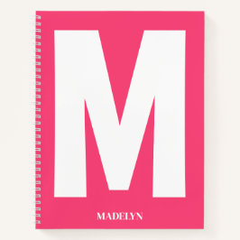 Elegant Pink , Monogram Name Minimalist modern Notitieboek