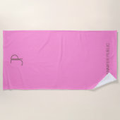 Elegant Pink Monogrammed Trendy Sjabloon Strandlaken (Voorkant)