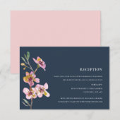 ELEGANT PINK NAVY CHERRY BLOSSOM FLORAAL RECEPT INFORMATIEKAARTJE (Voorkant / Achterkant)
