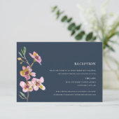 ELEGANT PINK NAVY CHERRY BLOSSOM FLORAAL RECEPT INFORMATIEKAARTJE (Staand voorkant)