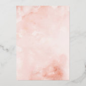 Elegant Pink Navy Floral Tiara Dress Quinceanera Folie Uitnodiging (Achterkant)