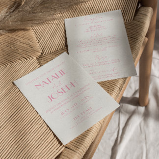 Elegant Pink Orange Stylish All In One Wedding Kaart