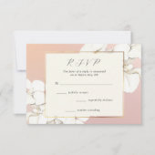 Elegant Pink Orchid Floral Wedding RSVP Kaartje (Voorkant)