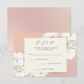 Elegant Pink Orchid Floral Wedding RSVP Kaartje (Voorkant / Achterkant)
