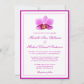 Elegant Pink Orchid Wedding Kaart (Voorkant)