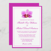 Elegant Pink Orchid Wedding Kaart (Voorkant / Achterkant)