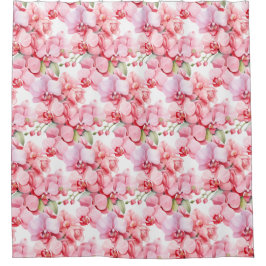 Elegant Pink Orchids Shower Curtain Douchegordijn
