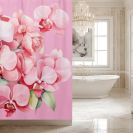 Elegant Pink Orchids Shower Curtain Douchegordijn