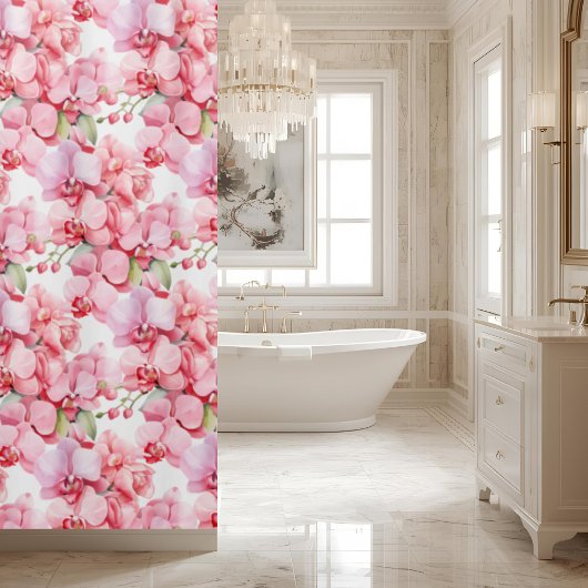 Elegant Pink Orchids Shower Curtain Douchegordijn