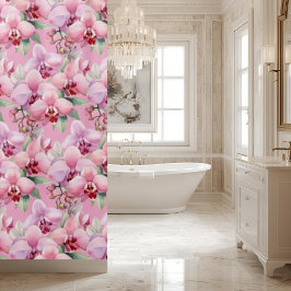 Elegant Pink Orchids Shower Curtain Douchegordijn