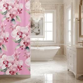 Elegant Pink Orchids Shower Curtain Douchegordijn