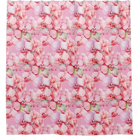 Elegant Pink Orchids Shower Curtain Douchegordijn (Voorkant)