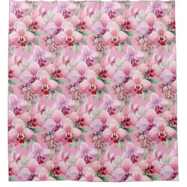 Elegant Pink Orchids Shower Curtain Douchegordijn