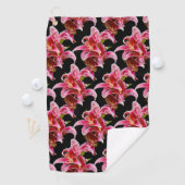 Elegant Pink Oriental Lilies Golfhanddoek (Insitu)