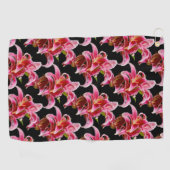 Elegant Pink Oriental Lilies Golfhanddoek (Horizontaal)