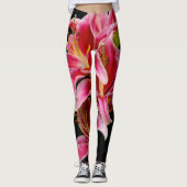 Elegant Pink Oriental Lilies Leggings (Voorkant)
