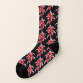 Elegant Pink Oriental Lilies Sokken (Links - buitenkant)