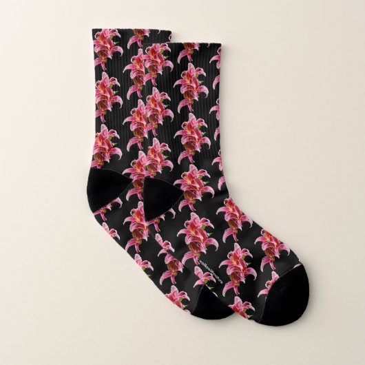 Elegant Pink Oriental Lilies Sokken (Paar)