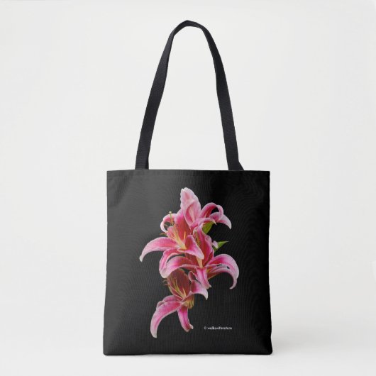 Elegant Pink Oriental Lilies Tote Bag (Voorkant)