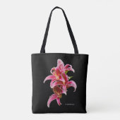 Elegant Pink Oriental Lilies Tote Bag (Achterkant)