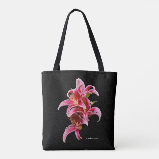 Elegant Pink Oriental Lilies Tote Bag (Achterkant)